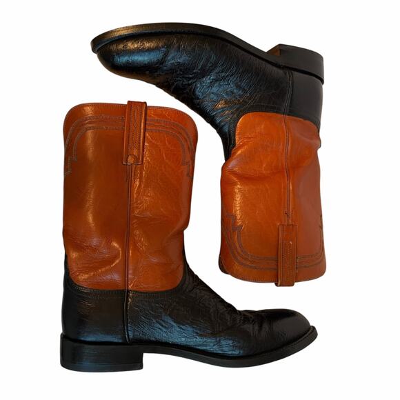 Lucchese 2000 Ostrich Boots Exotic Handmade Leather Roper 12\